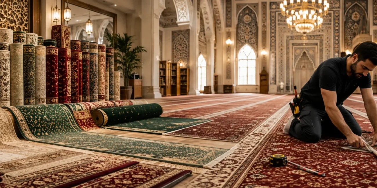 Mosque carpet sale & fixing